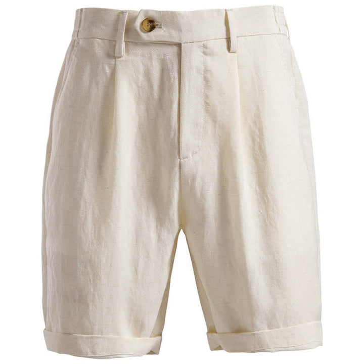 Buddha Stones Summer Casual Classic Zipper Button Solid Bermuda Shorts Men's Straight Leg Pants With Pockets - Beige - US/UK/AU42, EU52 (2XL) - image 32