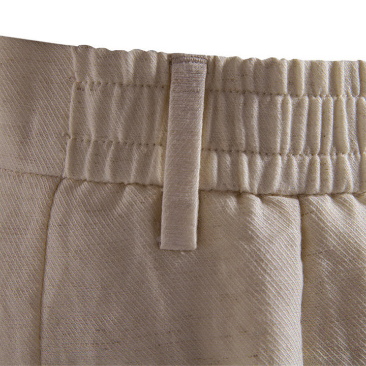 Buddha Stones Summer Casual Classic Zipper Button Solid Bermuda Shorts Men's Straight Leg Pants With Pockets - image 38