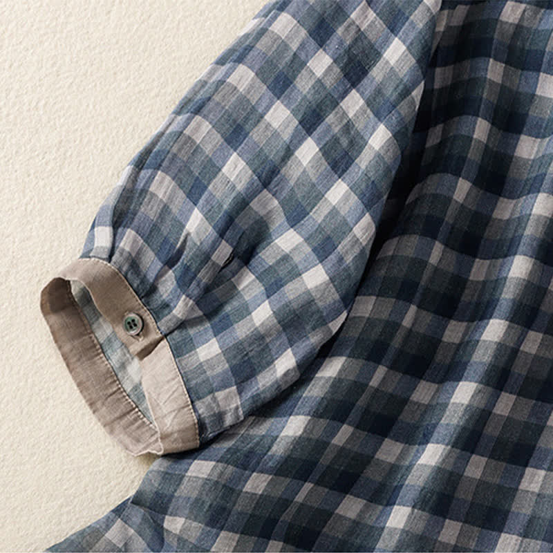 Buddha Stones Summer Vintage Button Up Plaid Women's Short Sleeve Shirts - image 13