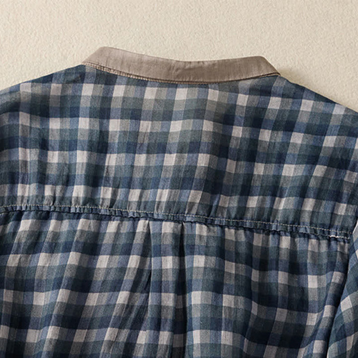 Buddha Stones Summer Vintage Button Up Plaid Women's Short Sleeve Shirts - image 11