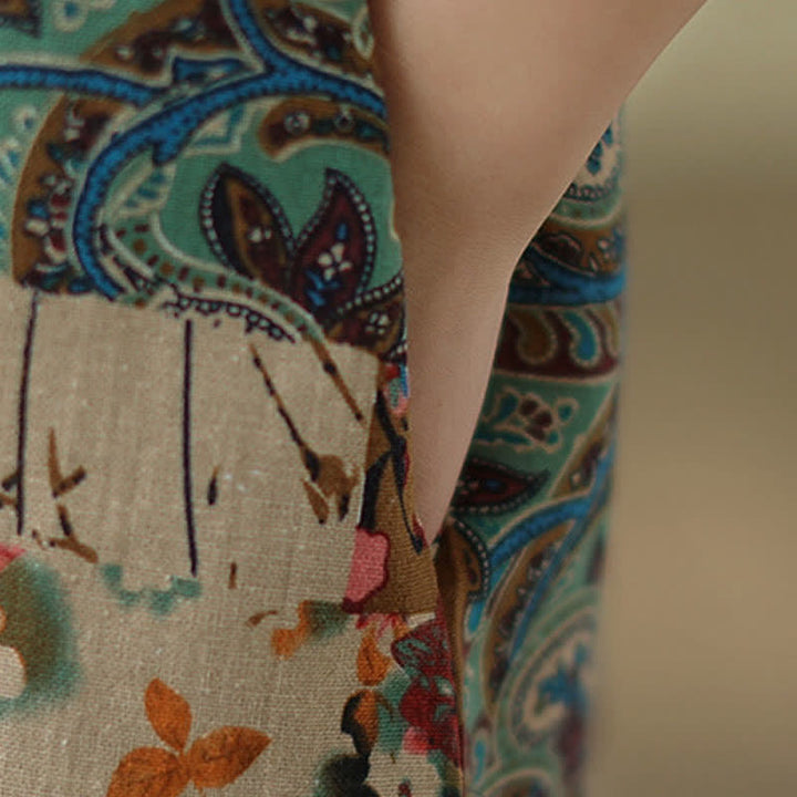 Buddha Stones Summer Paisley Floral Women's Summer Sleeveless Dress With Pockets - image 10