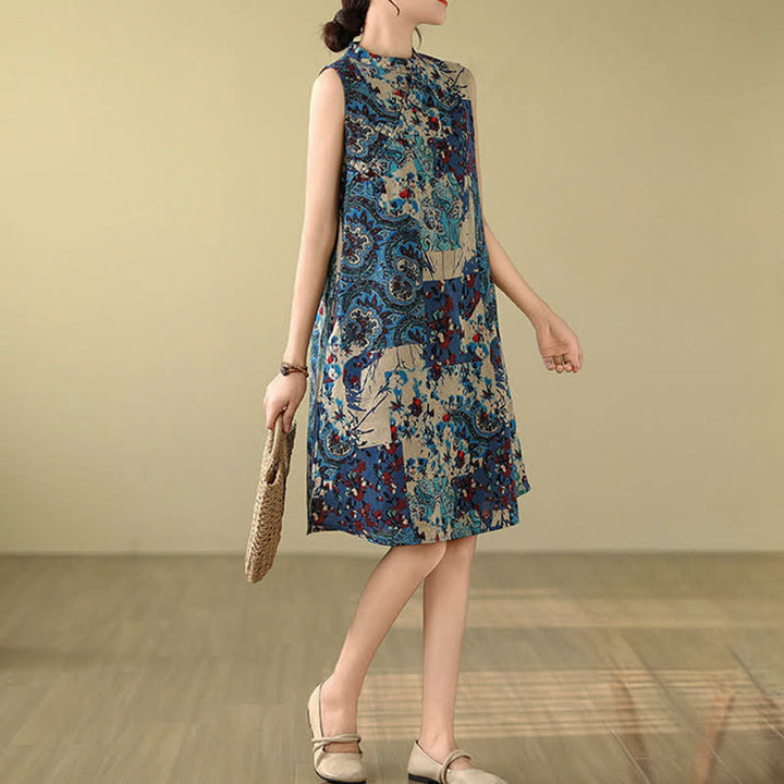 Buddha Stones Summer Paisley Floral Women's Summer Sleeveless Dress With Pockets - image 18