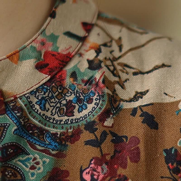 Buddha Stones Summer Paisley Floral Women's Summer Sleeveless Dress With Pockets - image 8