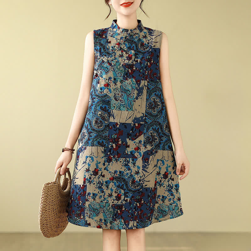Buddha Stones Summer Paisley Floral Women's Summer Sleeveless Dress With Pockets - image 16