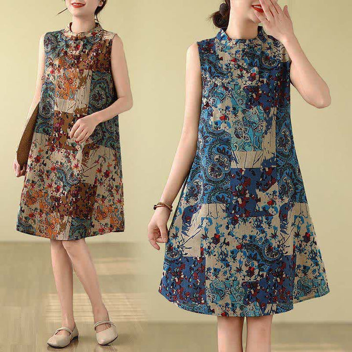 Buddha Stones Summer Paisley Floral Women's Summer Sleeveless Dress With Pockets - image 19