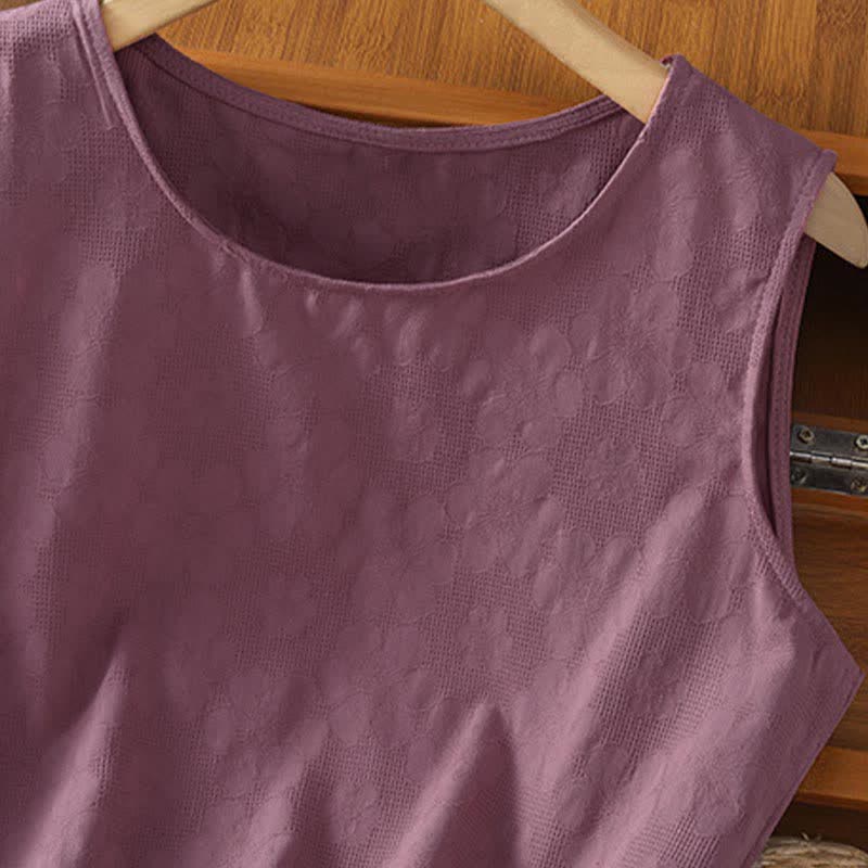 Buddha Stones Summer Casual Side Slit Flower Women's Sleeveless T-Shirts Tank Top - image 10