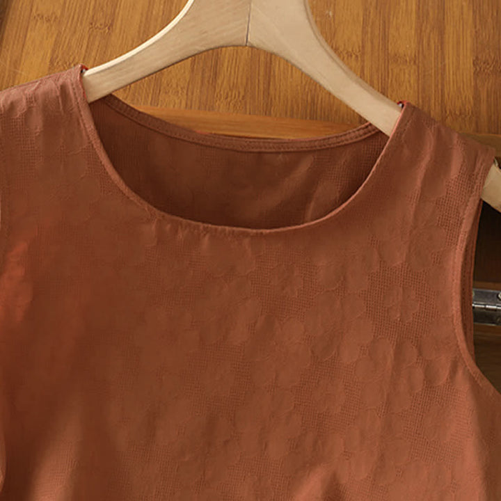 Buddha Stones Summer Casual Side Slit Flower Women's Sleeveless T-Shirts Tank Top - image 2