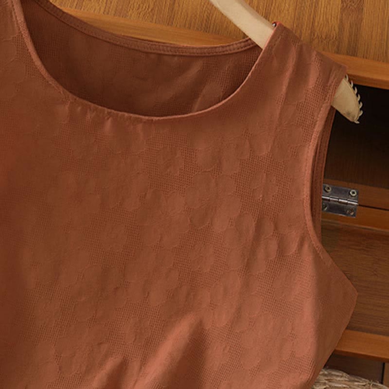 Buddha Stones Summer Casual Side Slit Flower Women's Sleeveless T-Shirts Tank Top - image 4