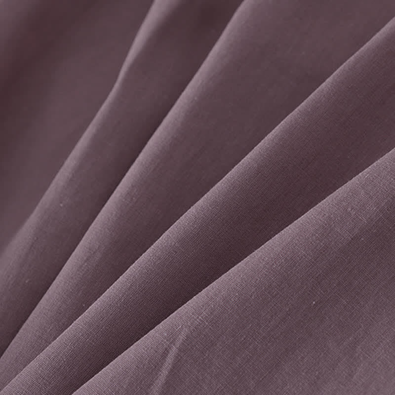 Buddha Stones Summer Casual Minimalist Wavy Line Button-Up Solid Women's Short Sleeve Shirts - image 15