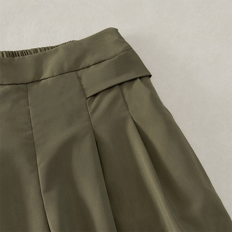 Buddha Stones Summer Casual Minimalist Solid Wide Leg Women's Cropped Pants With Pockets - image 10