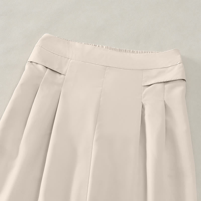 Buddha Stones Summer Casual Minimalist Solid Wide Leg Women's Cropped Pants With Pockets - image 18