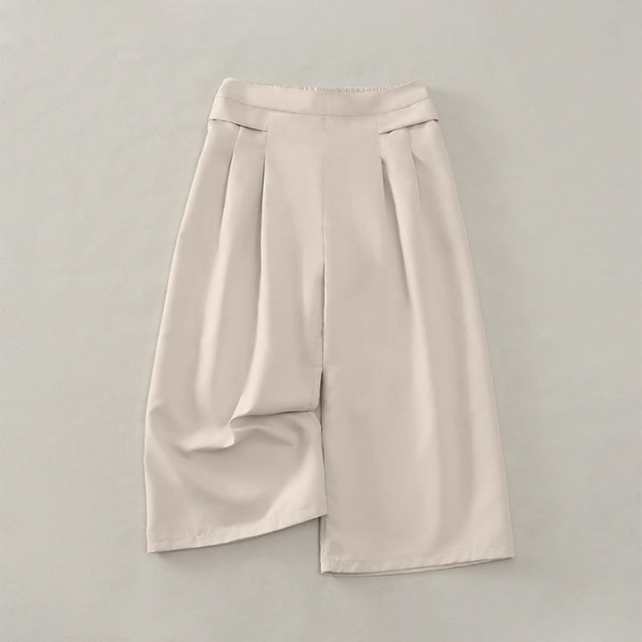 Buddha Stones Summer Casual Minimalist Solid Wide Leg Women's Cropped Pants With Pockets - AntiqueWhite - US14，UK/AU18，EU46 (3XL) - image 16