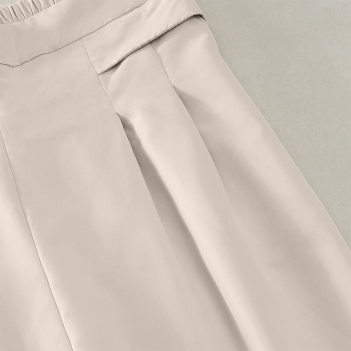 Buddha Stones Summer Casual Minimalist Solid Wide Leg Women's Cropped Pants With Pockets - image 20