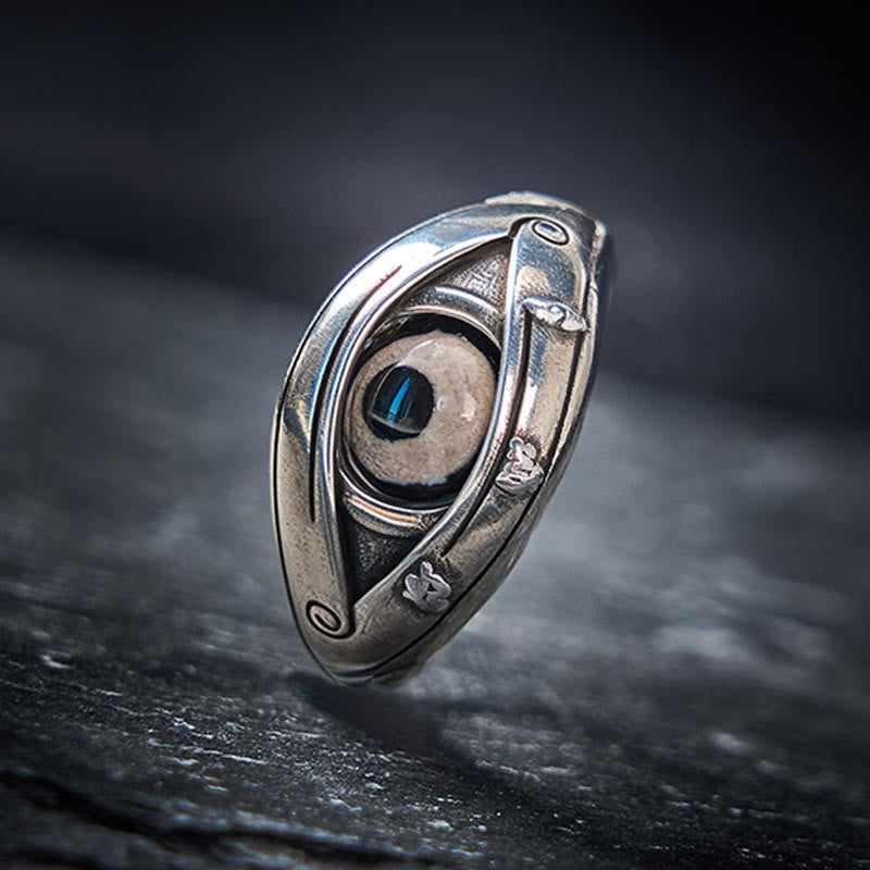 Buddha Stones Copper Dzi Beads Evil Eye Protection Adjustable Ring - Dzi Beads(Wealth ♥ Luck) - image 0