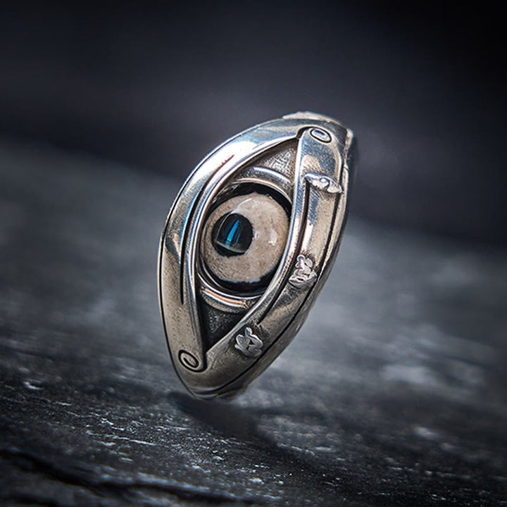 Buddha Stones Copper Dzi Beads Evil Eye Protection Adjustable Ring - Dzi Beads(Wealth ♥ Luck) - image 0