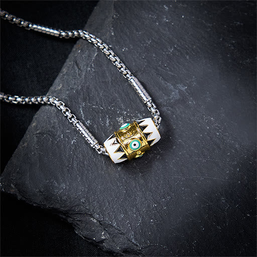 Buddha Stones Copper Enamel Evil Eye Protection Pendant Necklace - Copper(Wealth ♥ Luck) - image 0