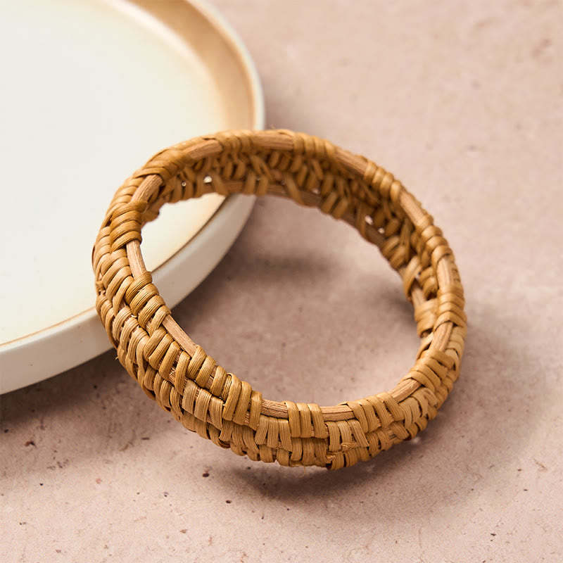 Buddha Stones Handwoven Rattan Bohemian Resort Wide Bracelet Bangle - image 4