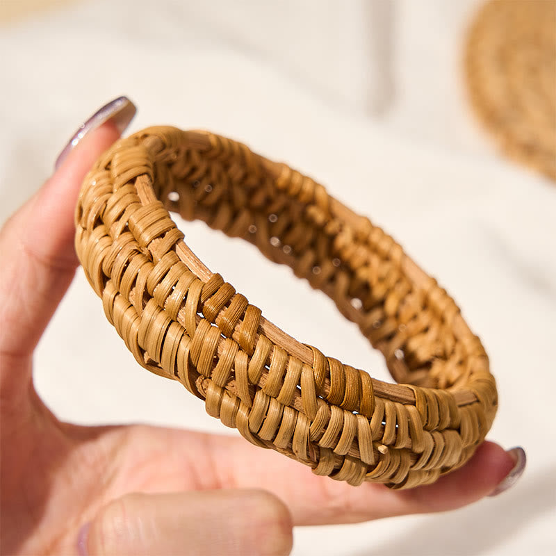 Buddha Stones Handwoven Rattan Bohemian Resort Wide Bracelet Bangle - image 8