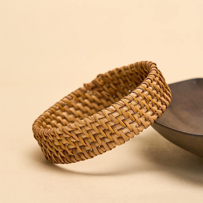 Buddha Stones Handwoven Rattan Grounding Bohemian Wide Bracelet Bangle - image 1