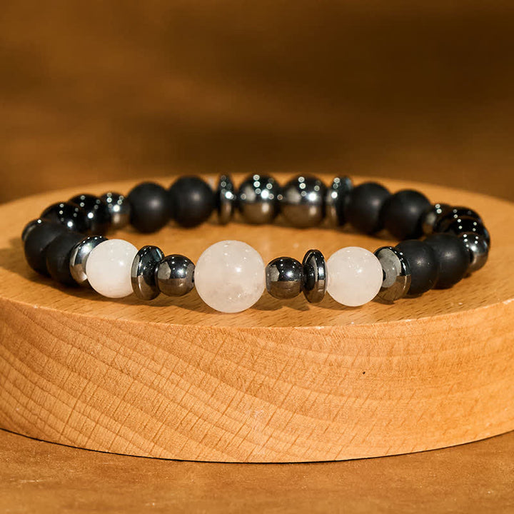 Buddha Stones Hematite Black Beads Support Bracelet - image 2