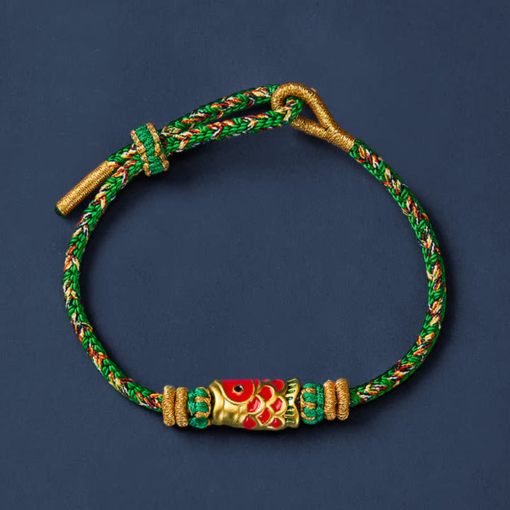 Buddha Stones Koi Fish Luck Hand-Woven String Bracelet - image 3