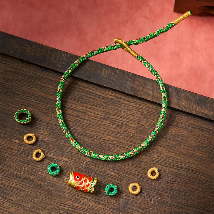 Buddha Stones Koi Fish Luck Hand-Woven String Bracelet - image 6