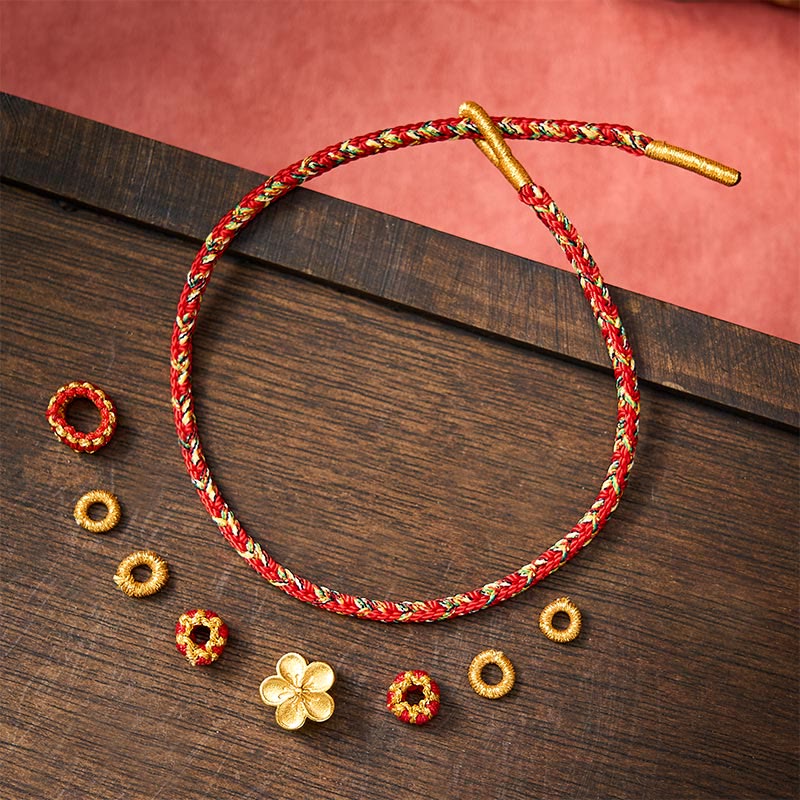 Buddha Stones Hand-Woven Red String Koi Fish Flower Protection Bracelet - image 3