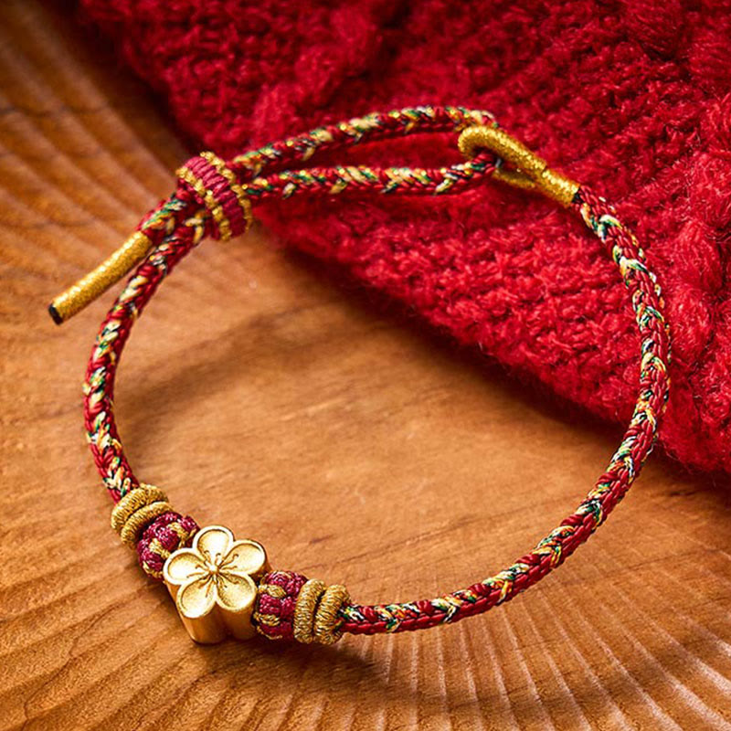 Buddha Stones Hand-Woven Red String Koi Fish Flower Protection Bracelet - image 14