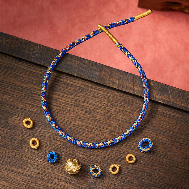 Buddha Stones Hand-Woven String Om Mani Padme Hum Peace Bracelet - image 4