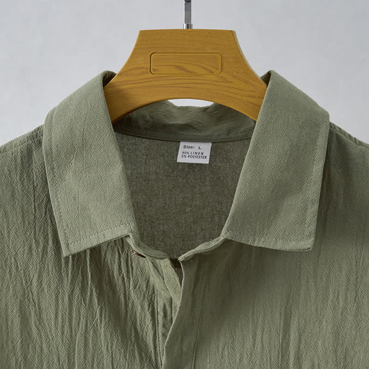 Buddha Stones Summer Casual Minimalist Button-Up Solid Men's Sleeveless Shirts - image 10