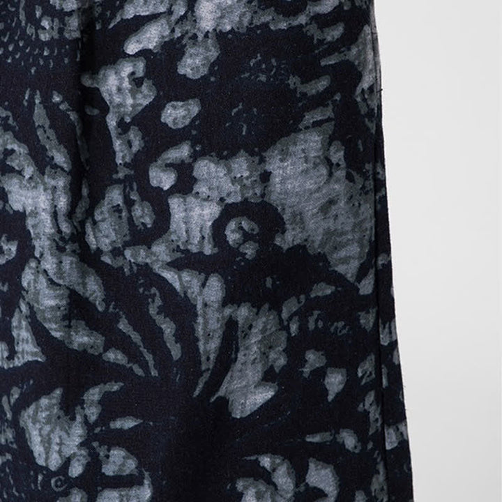 Buddha Stones Summer Boho Casual Drawstring Abstract Cropped Pants Men's Straight Leg Pants With Pocket - image 15