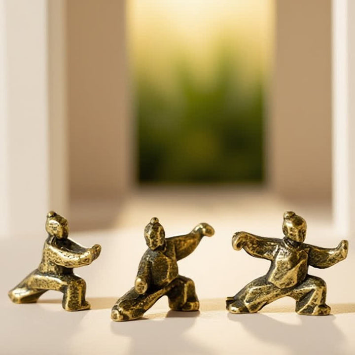 Buddha Stones Copper Harmony Tai Chi Warrior Mini Zen Decor Figurine - image 10