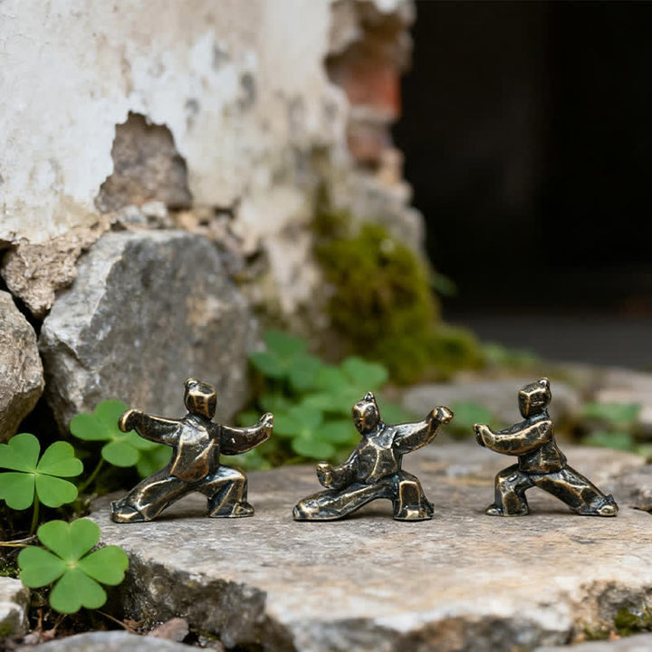 Buddha Stones Copper Harmony Tai Chi Warrior Mini Zen Decor Figurine - image 8
