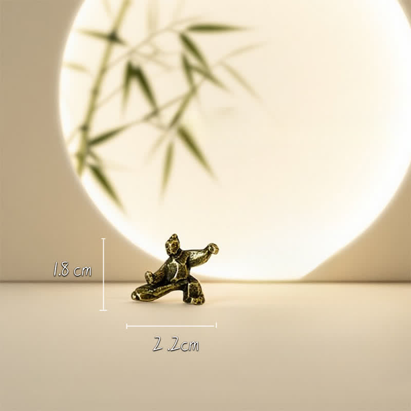 Buddha Stones Copper Harmony Tai Chi Warrior Mini Zen Decor Figurine - Grasp Sparrow's Tail 2.2*1.8 cm - image 4