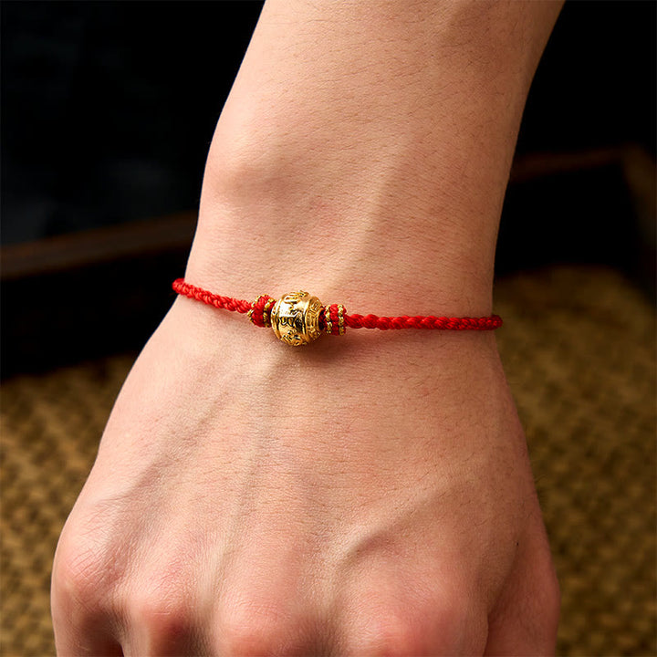 Buddha Stones Hand-Woven Red String Strength Om Mani Padme Hum Adjustable DIY Bracelet - image 14
