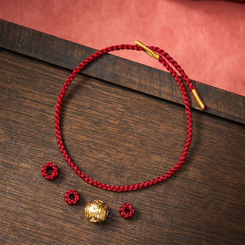 Buddha Stones Hand-Woven Red String Strength Om Mani Padme Hum Adjustable DIY Bracelet - image 3