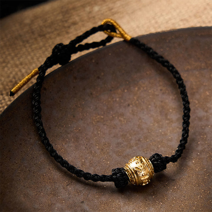 Buddha Stones Hand-Woven Red String Strength Om Mani Padme Hum Adjustable DIY Bracelet - image 17