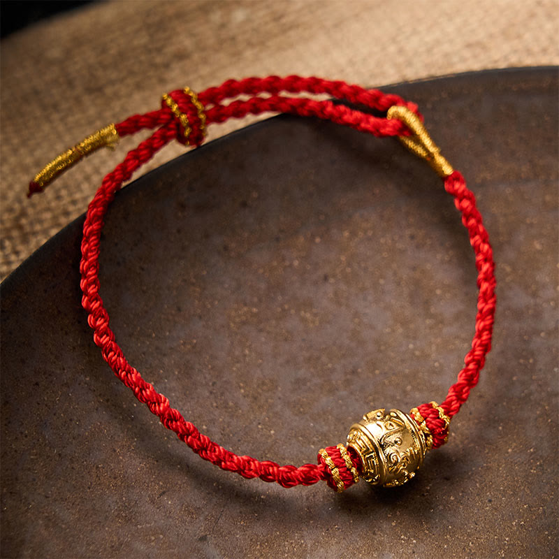 Buddha Stones Hand-Woven Red String Strength Om Mani Padme Hum Adjustable DIY Bracelet - image 11