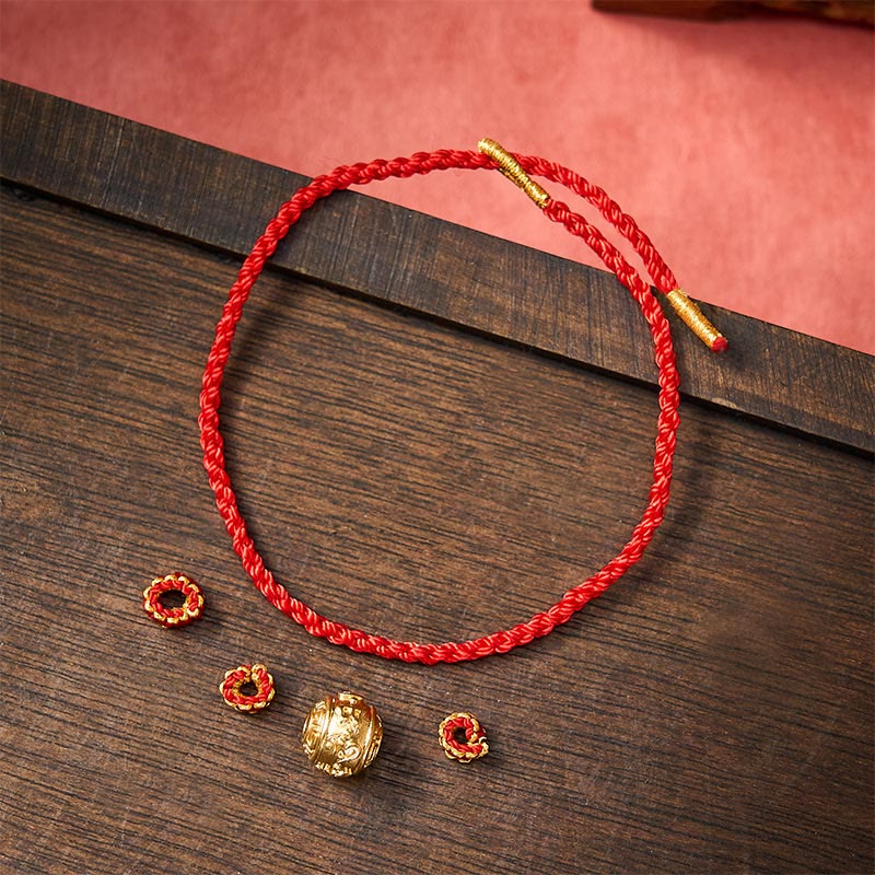 Buddha Stones Hand-Woven Red String Strength Om Mani Padme Hum Adjustable DIY Bracelet - image 13
