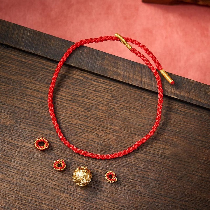 Buddha Stones Hand-Woven Red String Strength Om Mani Padme Hum Adjustable DIY Bracelet - image 13