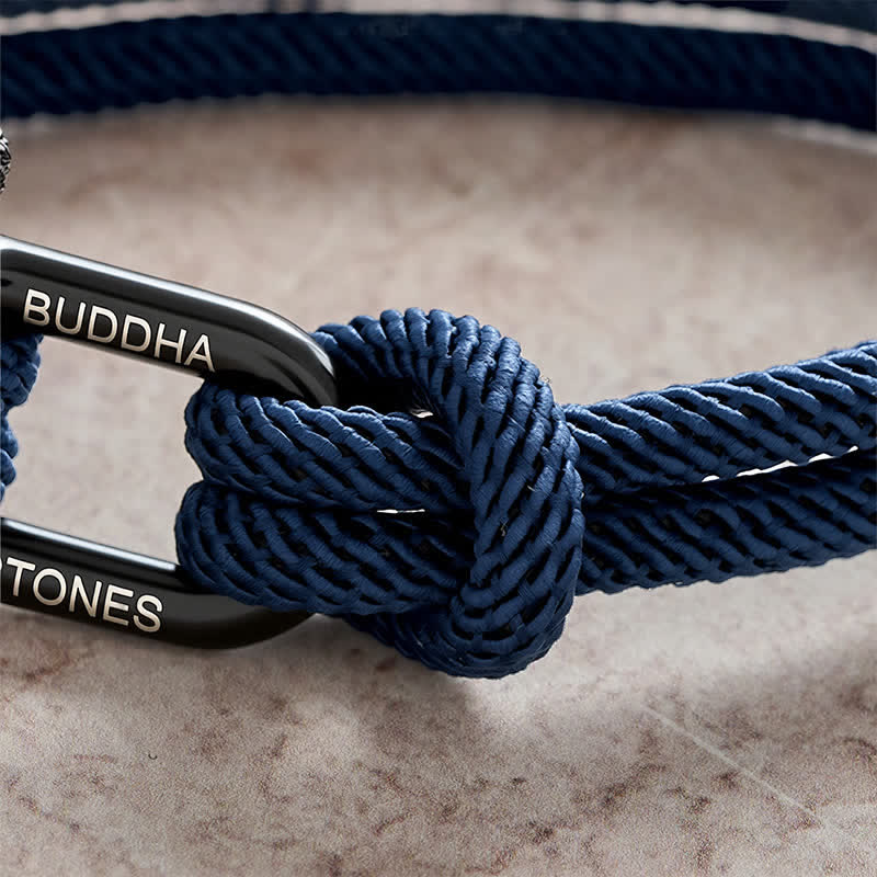Buddha Stones Titanium Steel Shackle Rope Strengthen Bracelet - image 3
