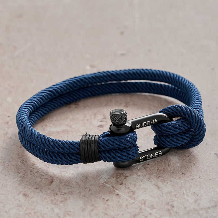 Buddha Stones Titanium Steel Shackle Rope Strengthen Bracelet - image 1