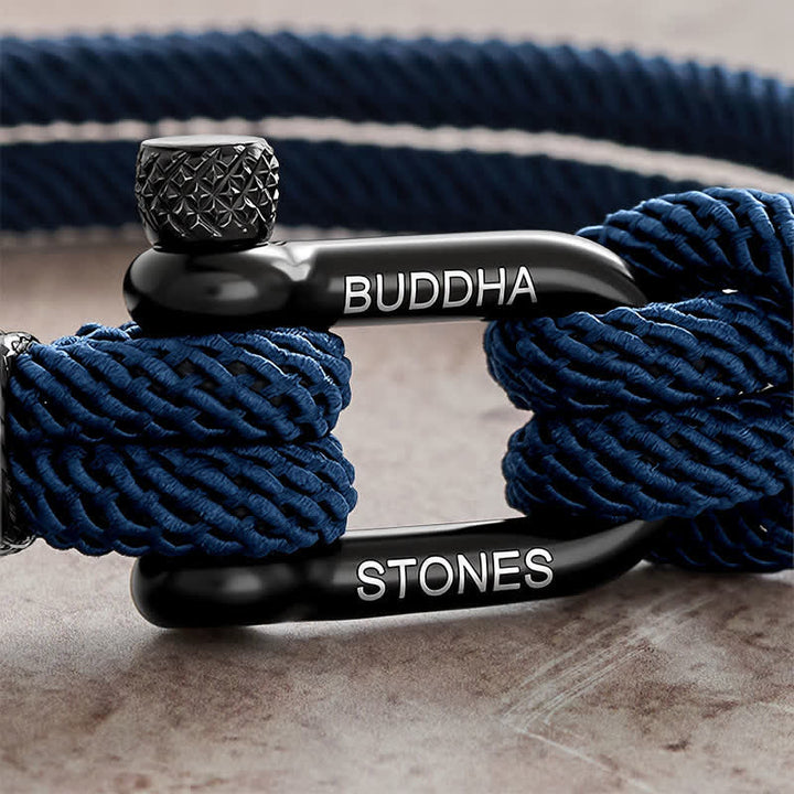 Buddha Stones Titanium Steel Shackle Rope Strengthen Bracelet - image 2
