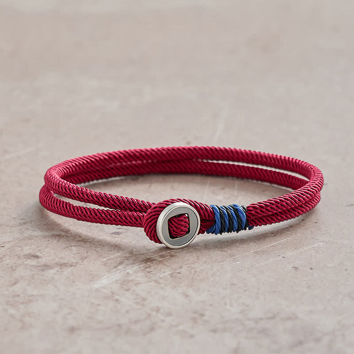 Buddha Stones 925 Sterling Silver Double Wrap Button Protection Bracelet - image 1