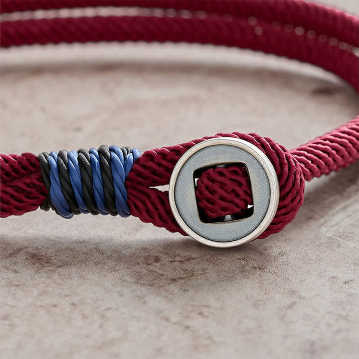 Buddha Stones 925 Sterling Silver Double Wrap Button Protection Bracelet - image 4