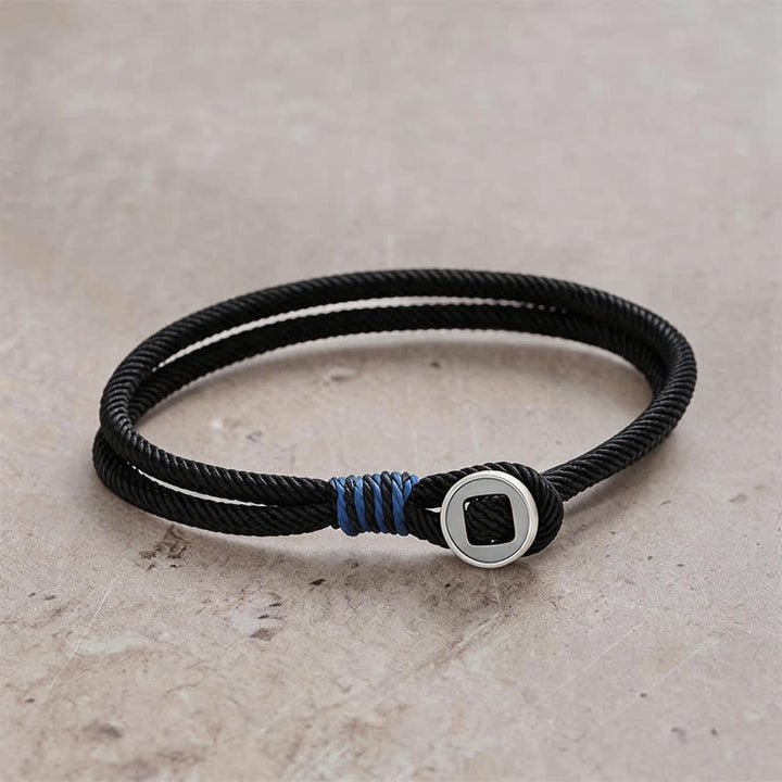 Buddha Stones 925 Sterling Silver Double Wrap Button Protection Bracelet - Black - Wrist Circumference: 7.9–8.2 in (20–21 cm) - image 8
