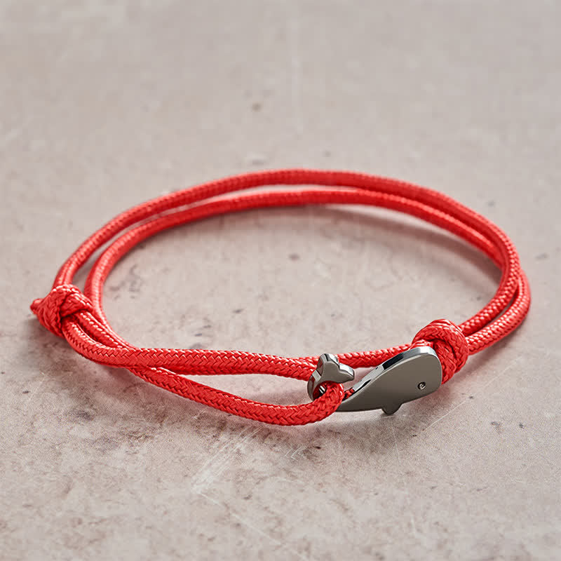 Buddha Stones Double Wrap Braided Rope Whale Connection Bracelet - image 1