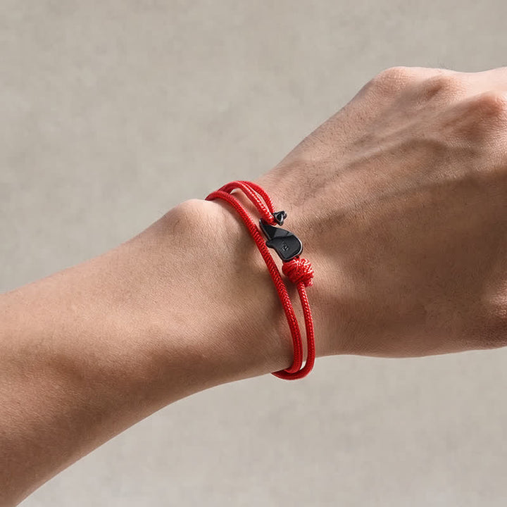 Buddha Stones Double Wrap Braided Rope Whale Connection Bracelet - image 2