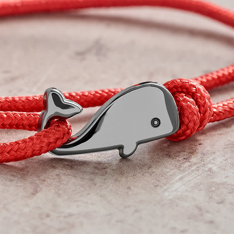 Buddha Stones Double Wrap Braided Rope Whale Connection Bracelet - image 4