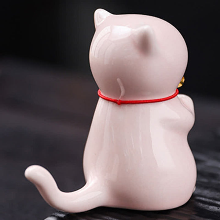 Buddha Stones Ceramic Kawaii Cat Incense Burner with Ash Catching Tray Without Incense - image 9